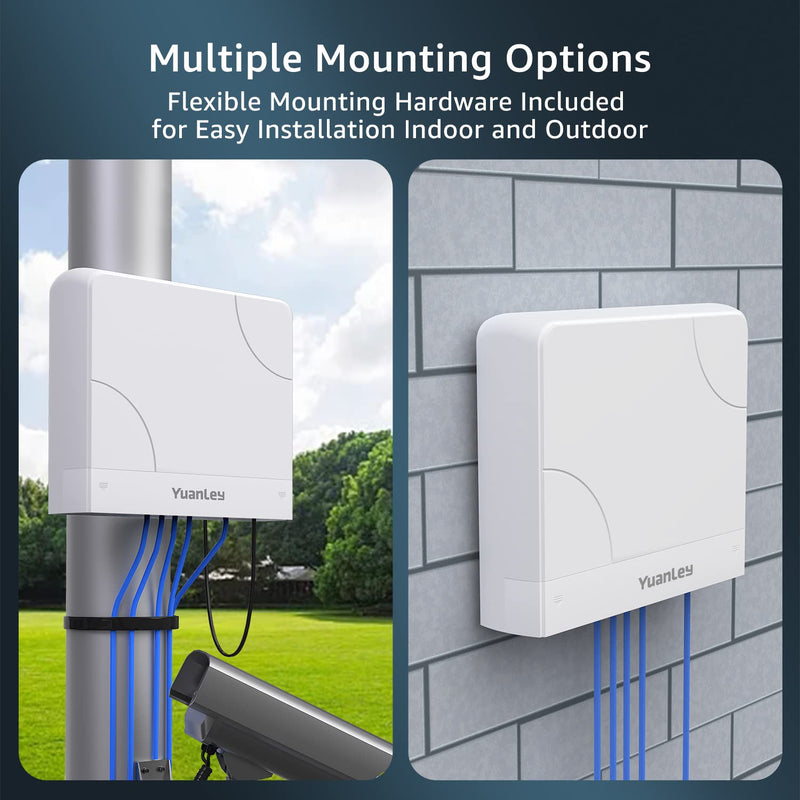 YuanLey 4-Port PoE Switch Gigabit- Waterproof Outdoor Ethernet Unmanaged Network Switch with VLAN Function, 78W Built-in Power, IEEE802.3af/at Support and Plug & Play, Ideal for Outdoor Use 4 Port | Waterproof Gigabit