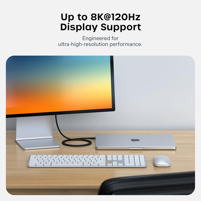 Satechi Certified Thunderbolt 5 Cable, 240W PD, 120Gb/s Data, Dual 8K@60Hz, Triple 4K@144Hz, Braided Thunderbolt 5/4/3, Compatible USB-C Cable for iPhone 17, MacBook Air/Pro/Neo, Laptops