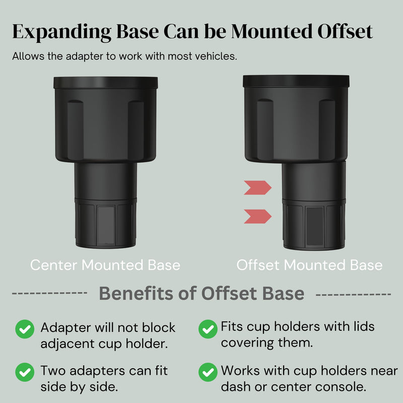 [Patented & Upgraded] Car Cup Holder Expander - Adapter Holds: Hydro-Flask, Yeti, Nalgene, Owala, Large (32 40 oz) Water Bottles - Adjustable Expandable Insert Extender – Universal 18-40oz (Standard Base) Black