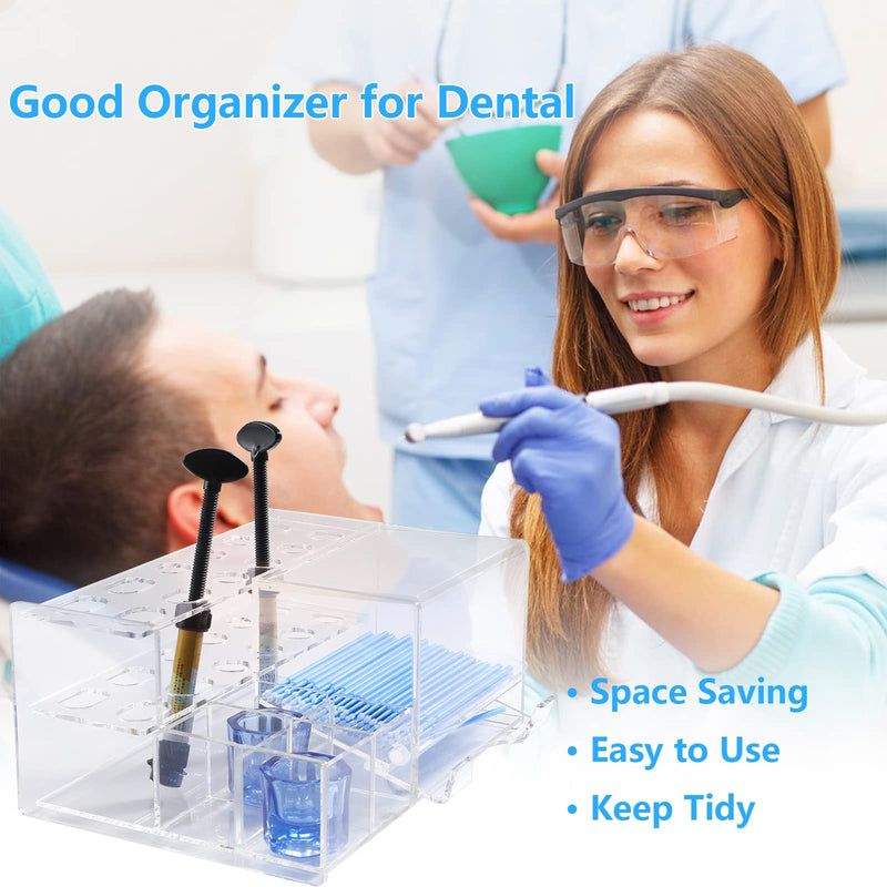 Dental Composite Syringe Organizer, Multi-Function Dental Syringe Holder, Resin Adhesive Applicators Organizer, Acrylic Case for Medical Composite Resin Adhesive Syringes, Resin Placement Rack