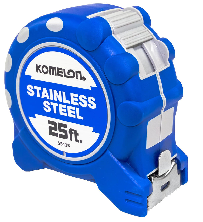 Komelon SS125 Gripper 25-Foot Stainless Steel Measuring Tape , Blue 7.6 m
