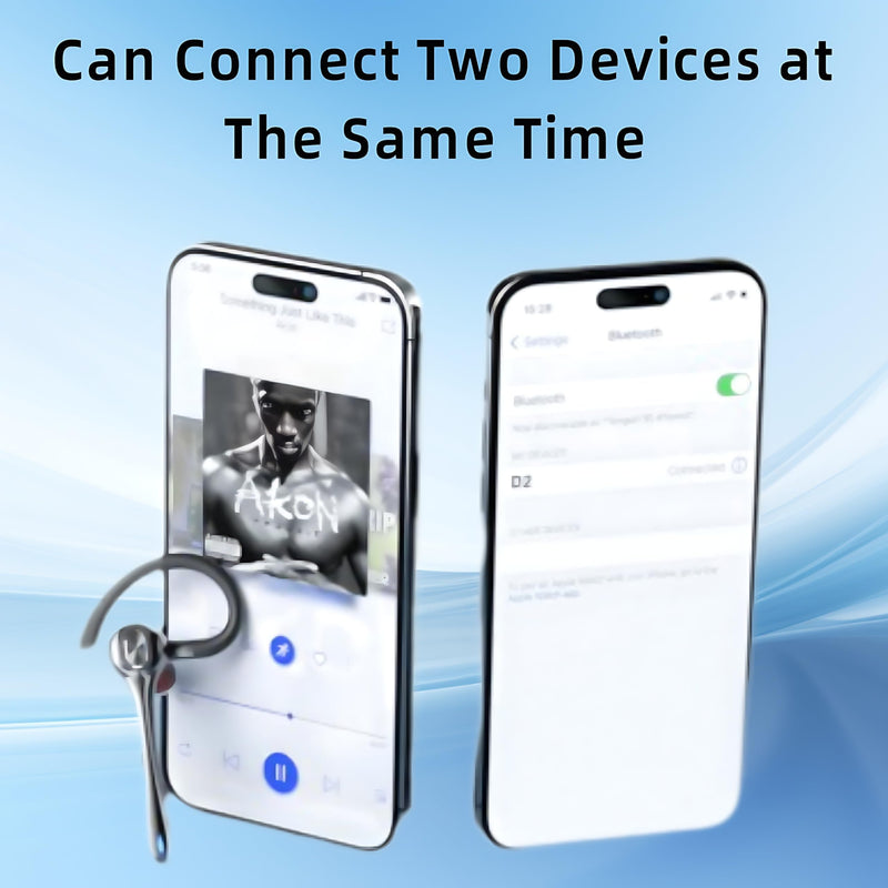 Bluetooth Headset Wireless Earpiece Single Ear Earphones for iOS Android | Noise Canceling Microphone 160H Standby Time Hands Free Calling for Business Office Gaming Samsung Phones Black