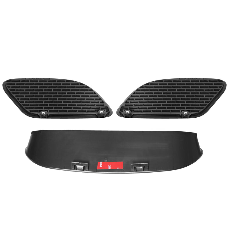 ECOTRIC Hood Scoop Vent Compatible with 2015-2018 Dodge Challenger SRT Hellcat & 2019-2023 R/T Scat Pack Black Hood Bezels Grille Replace for 68184348AD, 68184348AB, 68184348AF, 68184352AB, 68184353AB