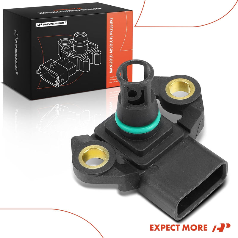 A-Premium Manifold Pressure (MAP) Sensor [4 Pins] Compatible with Toyota Prius, Highlander, Tundra, Sequoia & Lexus GX460, CT200h, GS200t, GS300, GS350, GS450h, LC500, LS500, RX350, RX350L, RX450h