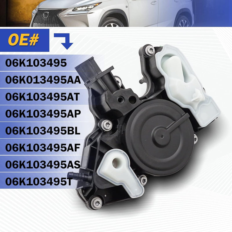PCV Valve Engine Crankcase Vent Valve Oil Separator for VW Jetta Passat Golf Bettle GTI for Audi A3 A4 A5 A6 A7 Q3 Q7 1.8T 2.0T 06K103495