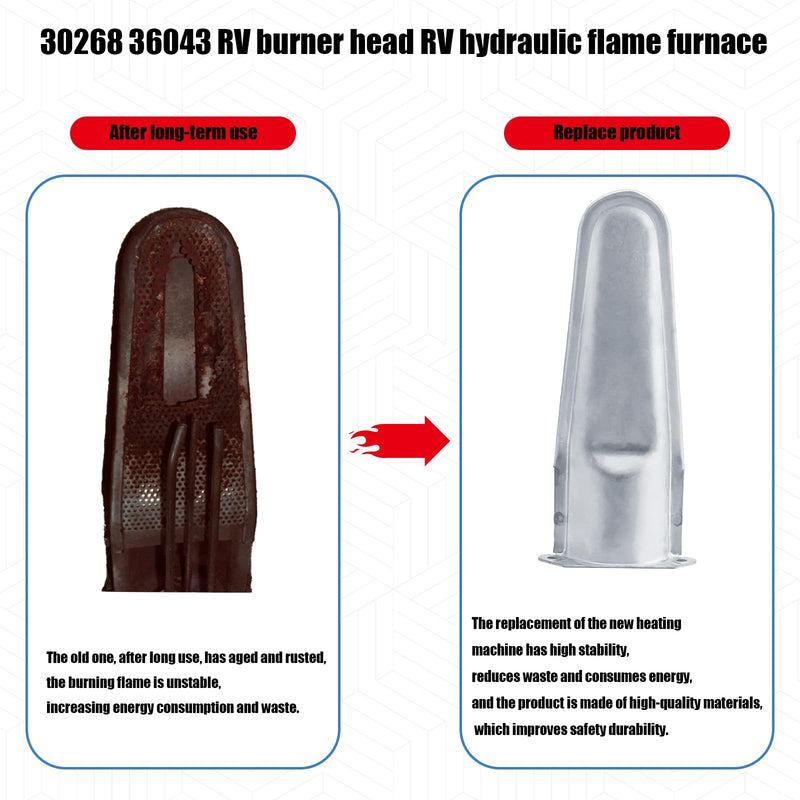 30268 36043 RV Burner Head RV Hydraulic Flame Furnace Kit for Atwood Hydro Flame Furnace RV Burner Head Compatible with 79, 85, AFM, AFS Series Fireplaces.