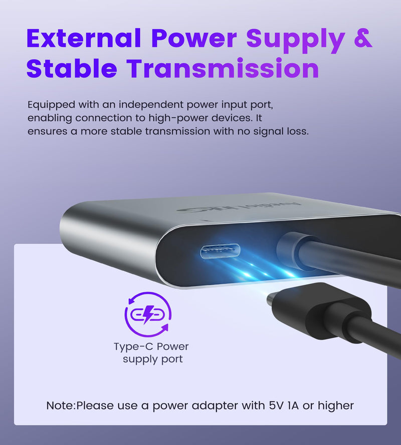 Display Port Splitter for Dual Monitors, Extended Display for Windows, Dual 4K@60Hz Displayport Splitter 1 in 2 Out, Single 4K@120Hz, DP 1.4 MST Hub Compatible with PC, Laptop, Graphics Card Gray