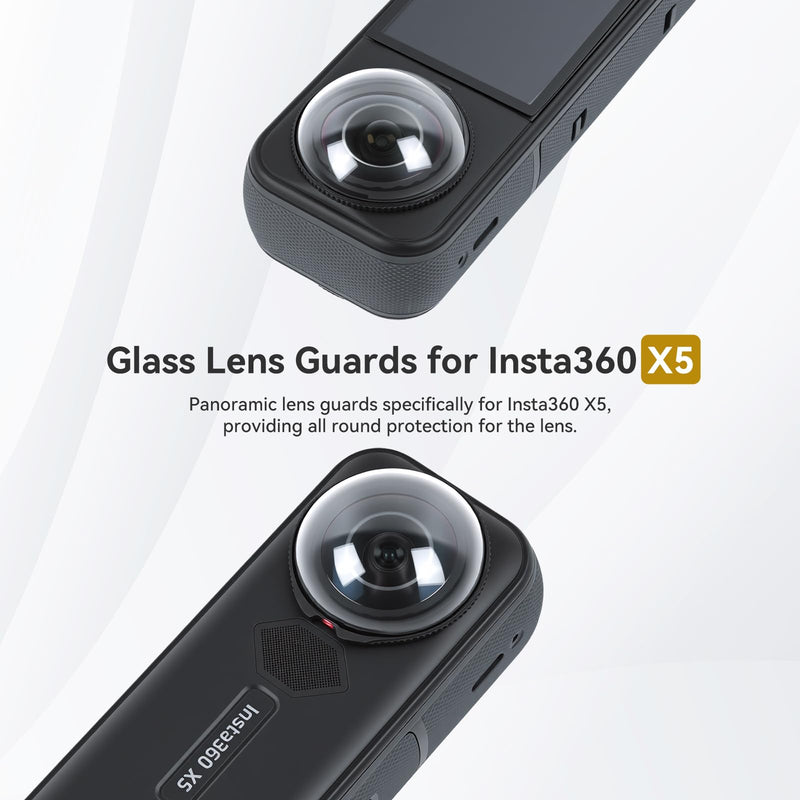 360 X5 Premium Lens Guard for Insta360 X5, Multi-Coating&Twist-Lock | 2 Pack High Transparency Tempered Glass Lens Protector Cover for Insta 360 X5 Protective Camera Anti-scratch Accessories
