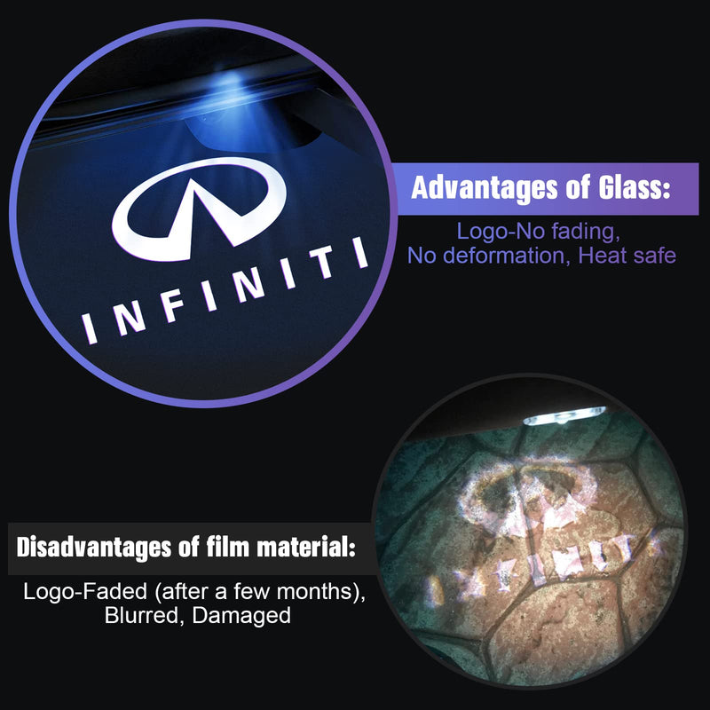 No Fade Car Door Lights Logo Compatible with Infiniti, LED Welcome Lights Accessories for Q50 Q60 Q70 G25 G37 QX50/56/60/70/80 M25/35/37/45/56 FX35/37/45/50 EX25/35/37 IF-4pcs