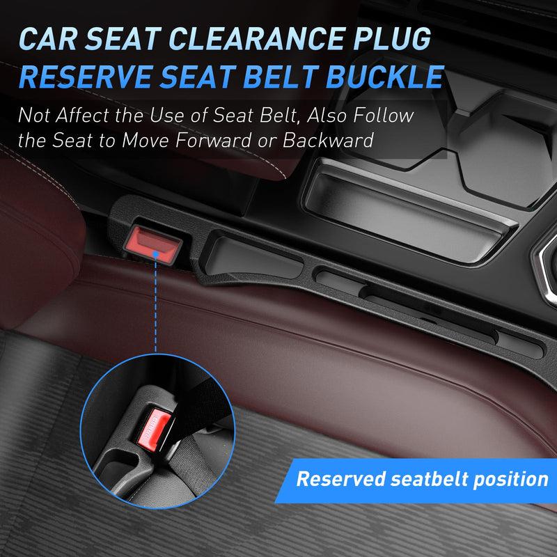 Car Seat Gap Filler 2Pack, Inserts Between Seats Console with Organizer Storage Upgraded Phone Holder Car Side Seat Gap Fillers Cars Front Seats Fill Plug Car Essentials for Vehicle SUV Truck (Black) Black
