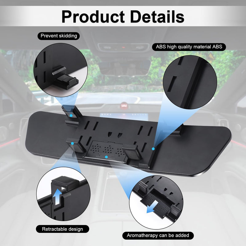 LivTee Anti Glare Rear View Mirror 12.4''(312mm), Wide Angle Panoramic Convex Curve Rearview Mirror Clip on Original Mirror to Eliminate Blind Spot and Antiglare for Cars SUV Trucks Anti Glare(12 inch)