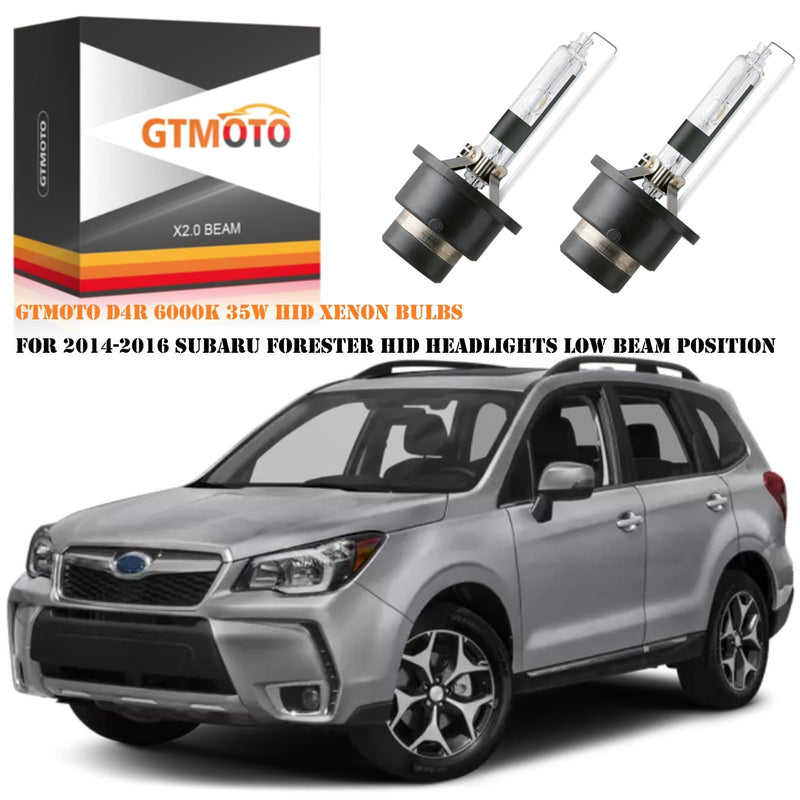 [AUSTRALIA] - for 2014 2015 2016 Subaru Forester HID Headlights 35W D4R Xenon Bulbs Low Beam, OEM 4300K Auto On/Off Headlamp, 6000K Cool Bright White D4RC1 Dipped Light Replacement, 2 Pack