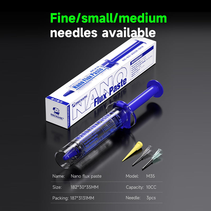 MECHANIC M35 Lead-Free Syringe Solder Flux Paste Transparent Soldering Grease for Mobile Phone Motherboard Repair Welding Tools