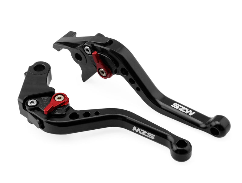MZS Black Motorcycle Brake Clutch Levers Adjustable Short Compatible with GROM MSX125 14-25 | CBR250R 11-15 | CBR300R CB300F 14-22 | CB300R 18-24 | CBR500R CB500F CB500X 13-21 | Monkey 18-24 GROM/CBR250R/CBR300R/CBR500R/CB500F