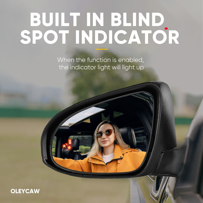 Compatible with Toyota Camry Driver Side Mirror 2012 2013 2014 2015 2016 2017 - with Blind Spot System, Left Side Mirrors Replacement Glass, Power Heated Driver Side(Blind Spot)