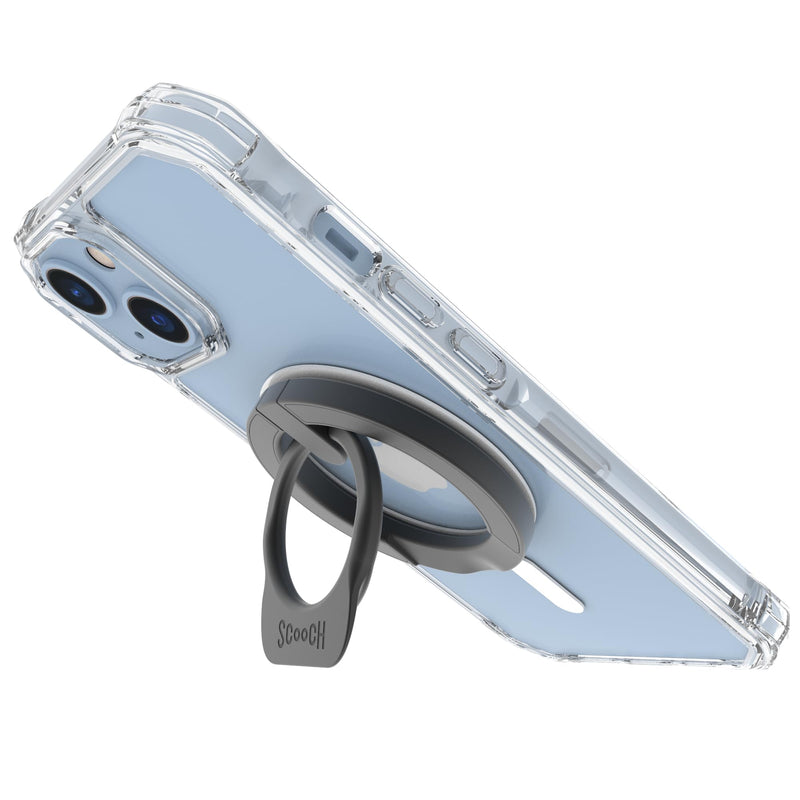 Scooch Magnetic Phone Ring Holder for MagSafe Phone Grip [MagRing 2.0], Magnetic Ring with Adjustable Stand, Strong Magnets, for iPhone 15/14/13/12, Compatible with MagSafe Accessories Gray