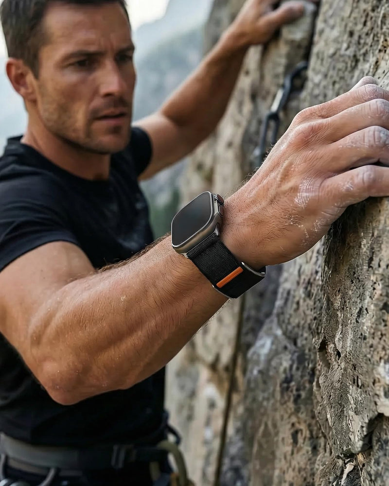 Nylon Sport Band Compatible with Amazfit Helio Strap Apple Watch Combo Band | Adjustable Fitness Wristband with Metal Bumper Case for Helio Strap & iWatch 44/45/46/49mm