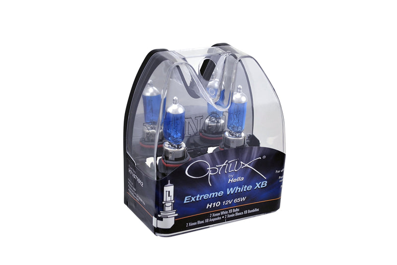 HELLA H71071012 Optilux XB Series H10 Xenon White Halogen Bulbs, 12V, 65W 2 Pack Extreme White XB - 65W Twin Plastic Case