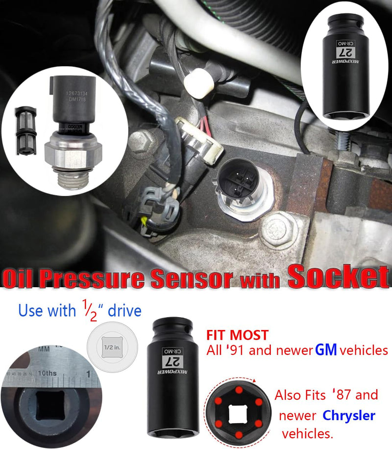 12673134 Oil Pressure Sensor for Chevy Silverado 1500 2500 3500,Express,Corvette,Suburban Avalanche Impala Tahoe, for GMC Sierra,Savana,Yukon,Envoy 2009-2020