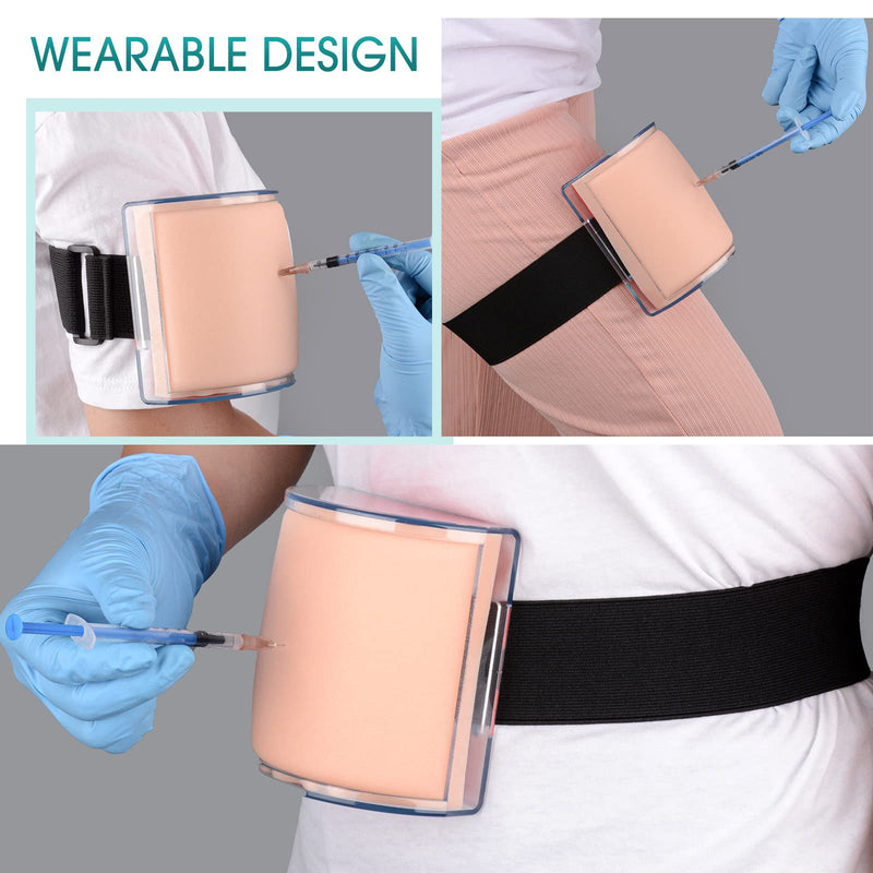 IM,SQ Injection Practice Pad Model with Skin, Subcutaneous Tissue and Muscle Layer for Nurse and Medical Student Training, Wearable Injection Practice Kit