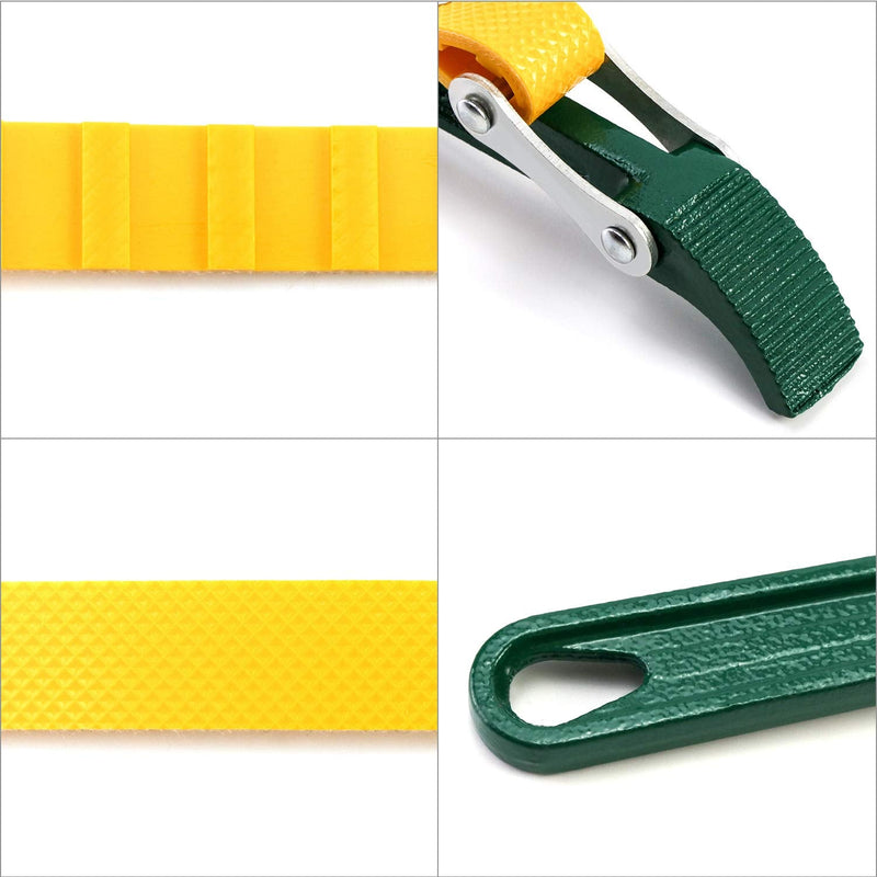 QWORK 9" Belt Strap Wrench, Multi-Purpose Adjustable Strap Oil Filter Strap Opener Wrench with 19 11/16" Capacity Adjustable Strap 9.0"
