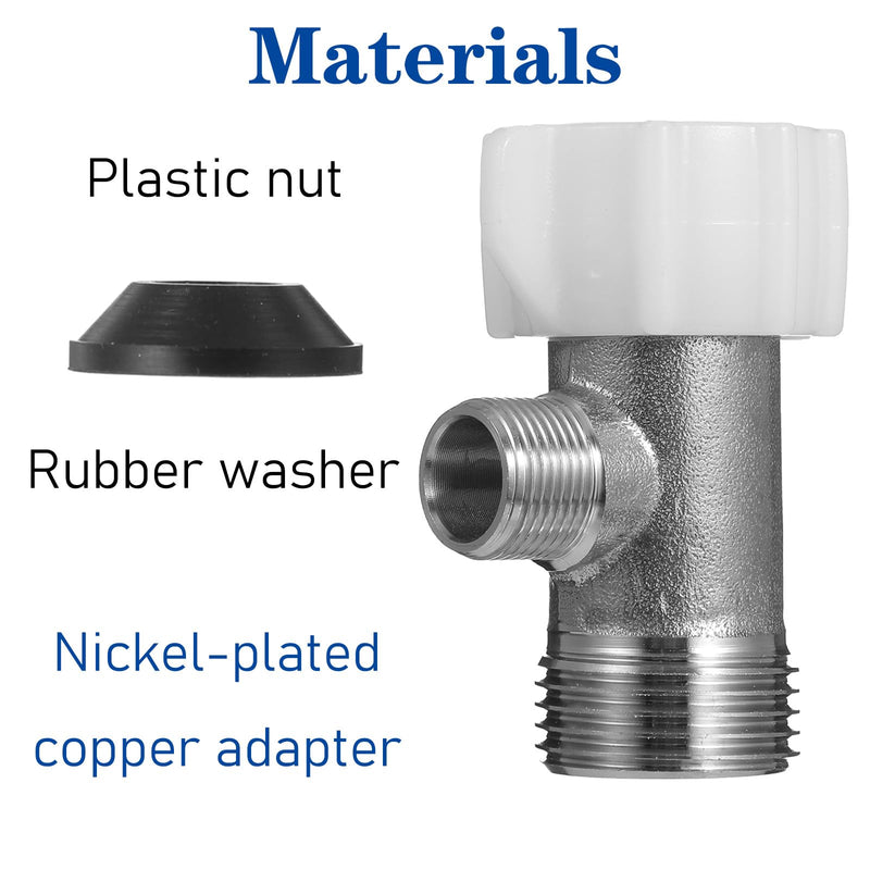Brass T Valve Bidet T Adapter 7/8" x 7/8" x 3/8" Bidet Tee Connector Bidets Pipe Connector for Toilet Thread Branch 9/16", Thread Code 15/16"-14UNS