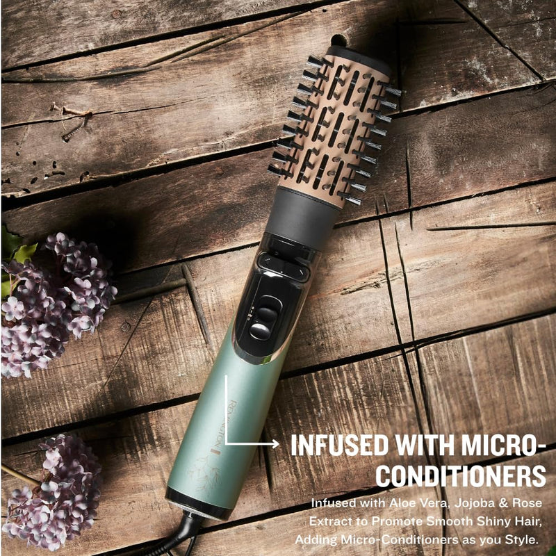 Remington Hot Air Styler, Botanicals Rotating Hot Brush, Round Brush and Paddle Attachment, Micro-Conditioner Infused Bristles, for Long, Mid and Short Hair, Ionic Hairdryer, 3in1 Airstyler