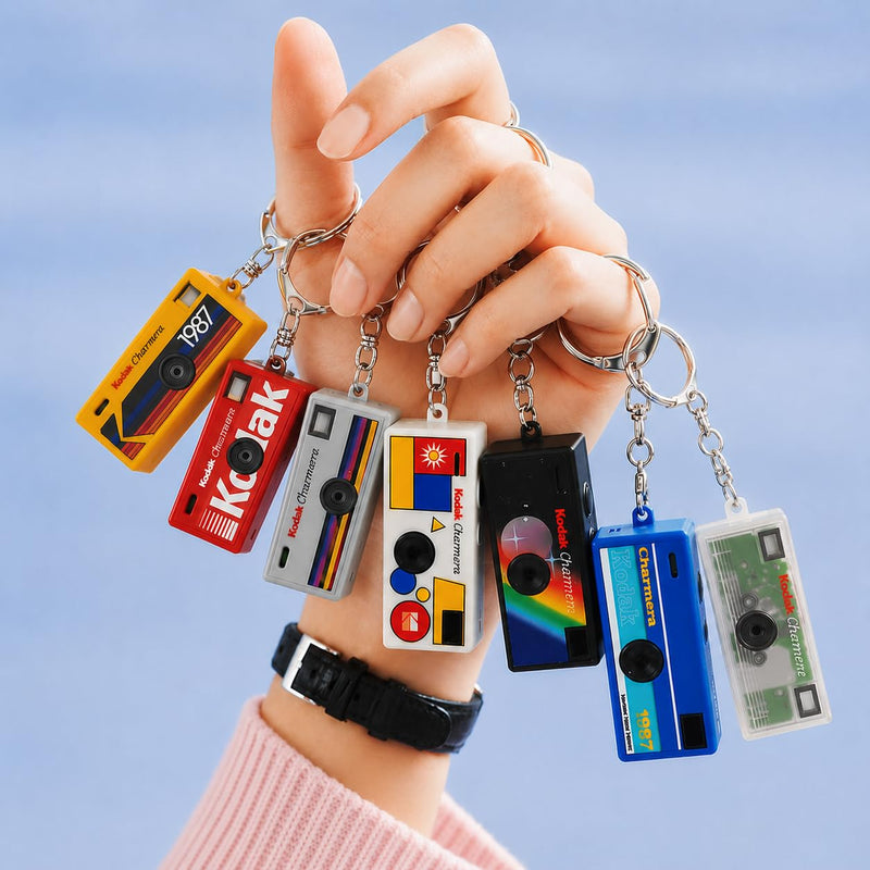 Kodak Charmera Keychain Digital Camera Random Style Blind Box 3 Pack | Bundle includes a Sturdy Tiger Crystal Clear Protective Case, 32GB Micro SD Card, Adapter & Camera Strap