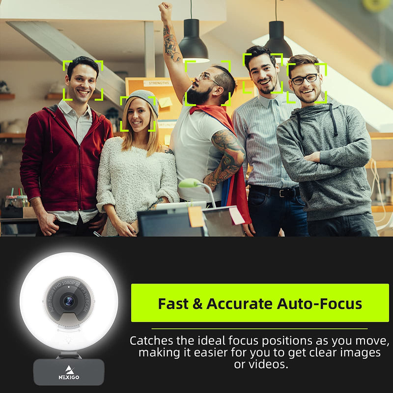 NexiGo 60FPS 1080P AutoFocus Webcam with Mini Tripod Kits, 2021 N960E USB FHD Web Computer Camera, Extendable Tripod Stand, for Zoom/Skype/Teams Online Teaching, Laptop MAC PC Desktop