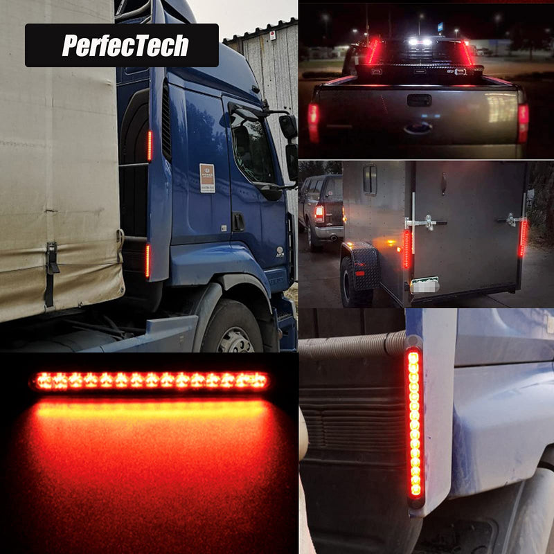 15 LED Trailer Brake Tail Light, LED Bar Stop Turn Tail Lights Waterproof Assembly Brake Strip Red Light for Marine Boats Golf Cart Offroad Truck RV UTV ATV Red Lens