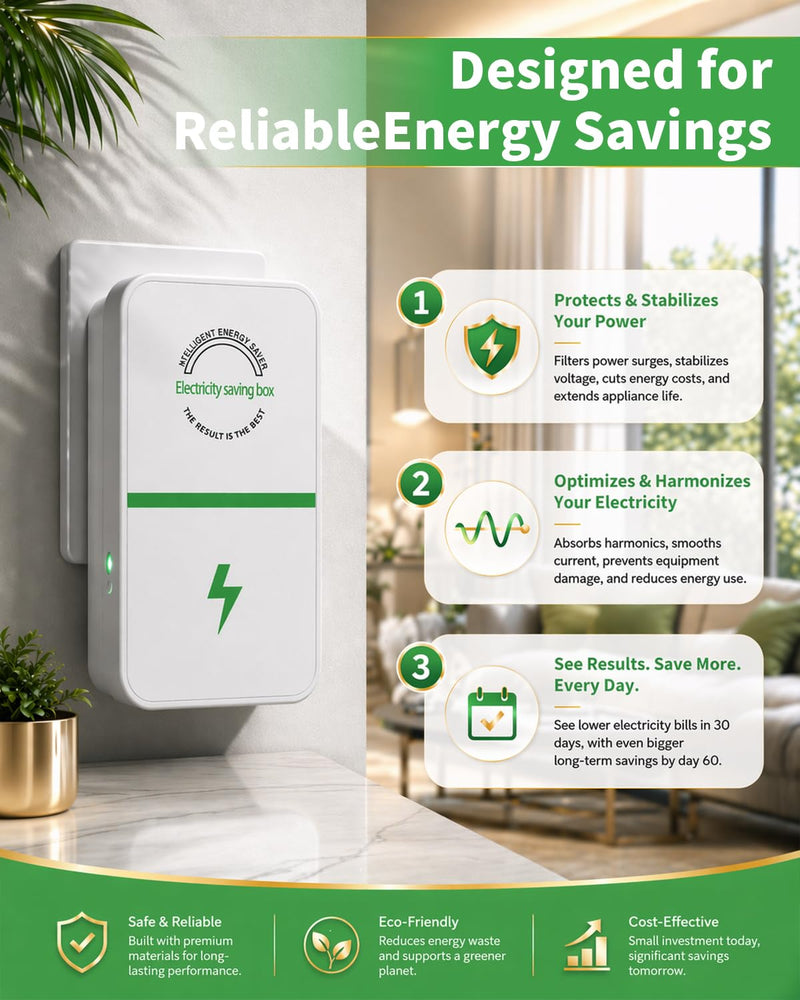 8PCS Power Plug Pro Energy Saver 2026 Updated New Stop Watt Energy Saving Device Intelligent Electricity Electric Saving Box Smart Plug in Power Box Power Factor Saver Household Power Plug-in 8pcs