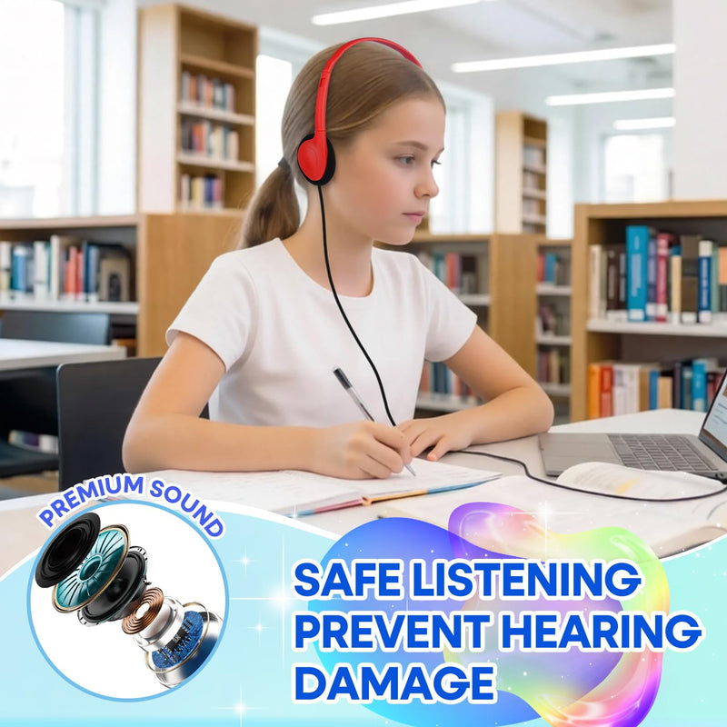 USB C Kids Headphones Bulk for Classroom School 10 Pack, Wired On-Ear Type C Headset for Students Compatible with Chromebook Laptop PC Tablet Smartphones (HY857C, 10 Mixed)