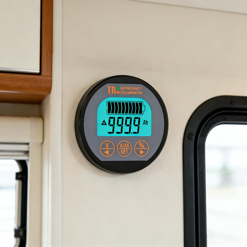 AILI Battery Monitor with Shunt, 8-120V up to 500A Voltage Current Meter, State of Charge Display up to 999AH, Compatible with LiFePO4 Lithium AGM Gel – for RV Camper Caravan Boat Solar Off-Grid 8-120V,0-500A