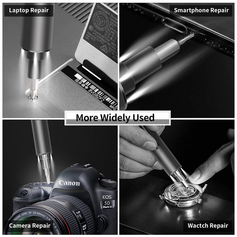 Mini Electric Screwdriver - 3.7V Small Cordless Precision Screwdriver Set - 55 Precision Bits & LED Light & Magnetic Mat - Repair Tool for Electronics Phone Watch Camera Laptop 55 IN 1