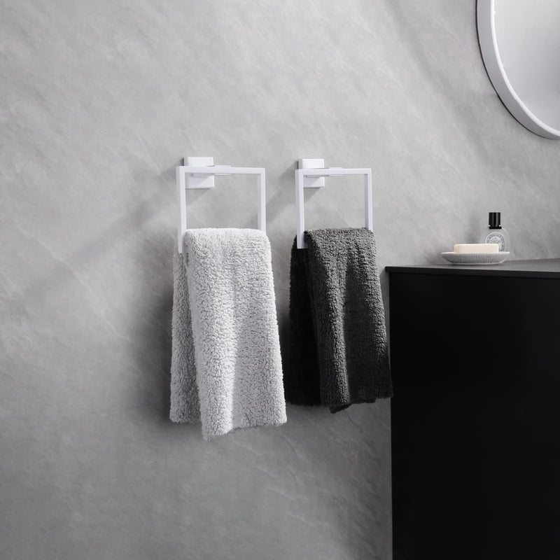 GERZWY Bathroom Towel Ring Stainless Steel Hand Towel Holder for Bath Kitchen Wall Mounted, White