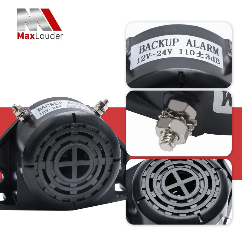 Truck Back-up Alarm 12V /48V 105dB,Heavy-Duty Car Reverse Horn Backup, Warning with Super Loud Beeper Tone for Trucks,forklifts, Heavy Equipment Vehicles (2 Pcs) 2