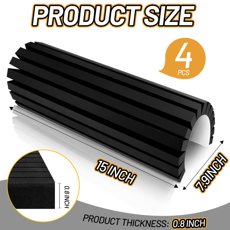 4 Pack Garage Wall Protector, Black Foam Garage Bumpers for Parking Car, Wall Column Corner Guard Garage Wall Bumper, Garage Pole Protector Padding for Parking Lot (Black)