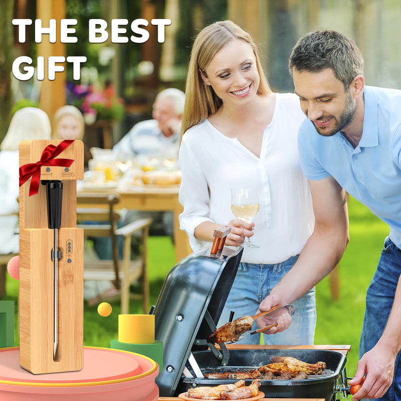  [AUSTRALIA] - Real-Time Alerts Wireless Meat Thermometer - Smart Bluetooth Meat Probe for Grill, BBQ, Oven, Smoker - Long Range Bluetooth, Accuracy Temp, Dishwasher Clean, Waterproof - Perfect for BBQ Lovers 1