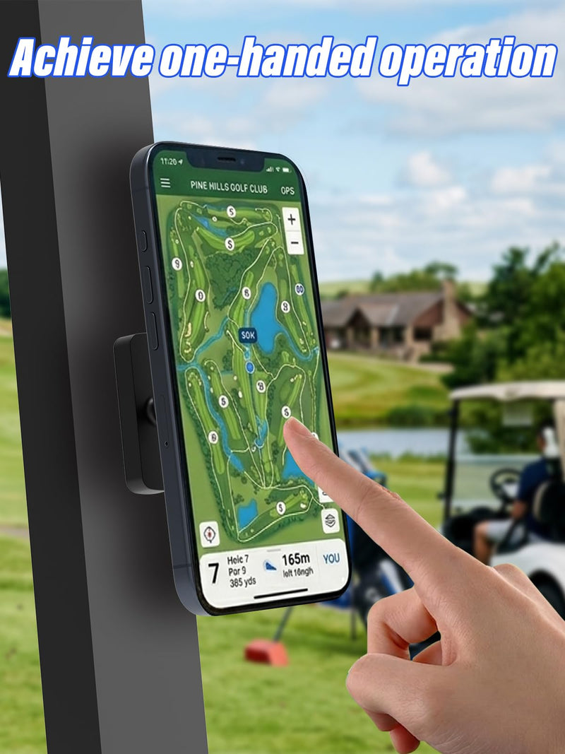 Magnetic Phone Holder for Golf Cart, 360° Adjustable, Ultra Strong Magnet Phone Mount, Compatible with iPhone 17-12, Fits EZGO/Club Car/Yamaha, Unique Golf Gifts for Men Dad Husband Boyfriend