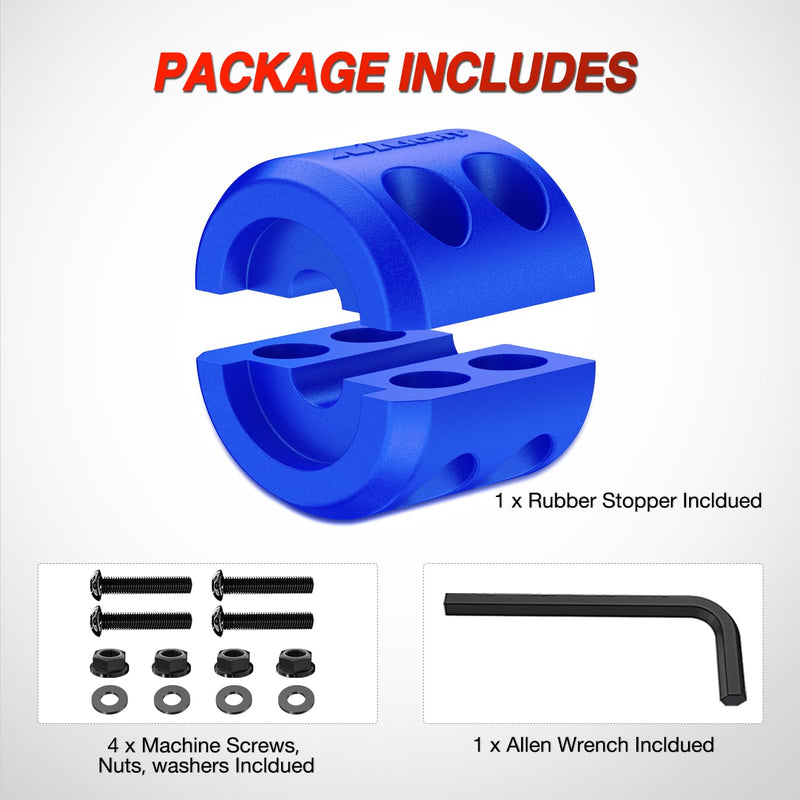 Nilight Winch Stopper for ATV UTV Truck SUV Winch Cable Hook Rubber Stopper Protect Towing Hook Synthetic Rope Winch Accessories Rope Line Saver with Stainless Steel Screws and Nuts Allen Wrenc, Blue 1 PCS