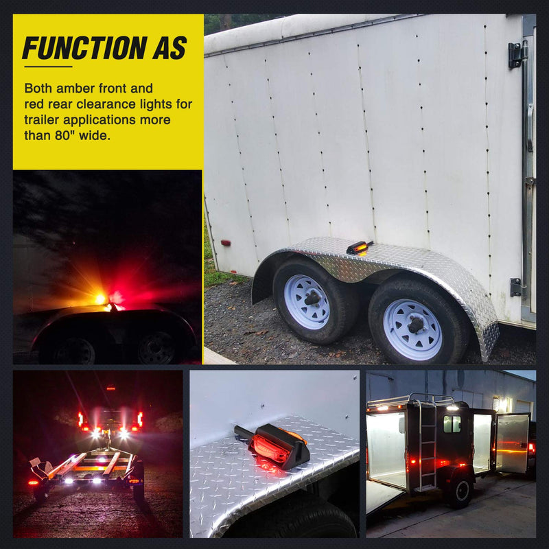 Nilight 2PCS LED Trailer Fender Lights Pre Wired Clearance Marker Lamp Amber Front Red Rear for Trucks Camper RV 2Pcs Round Fender Light