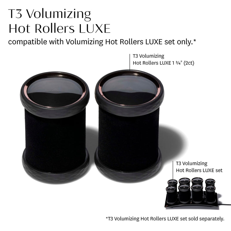 T3 Volumizing Hot Rollers LUXE (2 ct.) for Long Lasting Volume, Body & Shine | Compatible with T3 Volumizing Hot Rollers LUXE Set only 44 mm