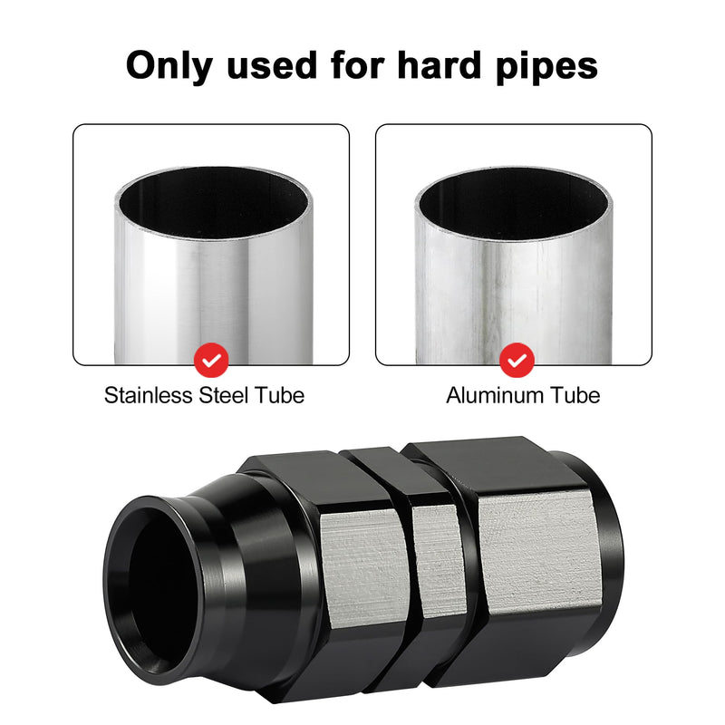 EVIL ENERGY 6AN Female Flare to 3/8" Compression Hardline Fitting Aluminum Black 2PCS 6AN to 3/8