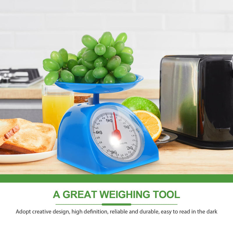 Zerodeko Kitchen Scale with Tray 5Kg Analog Mechanical Food Scale for Baking and Cooking Precise Grams and Ounces Measurement