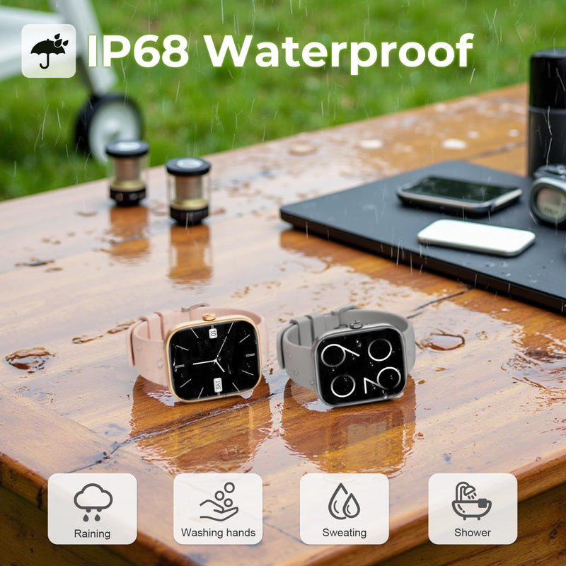 Smart Watch for Men Women, Bluetooth Call&Message Notifications, 1.83" HD | Fitness Watch for iPhone & Android, 110+ Sport Modes, Heart Rate&Sleep Monitor, IP68 Waterproof Fitness Tracker, Pedometer Black