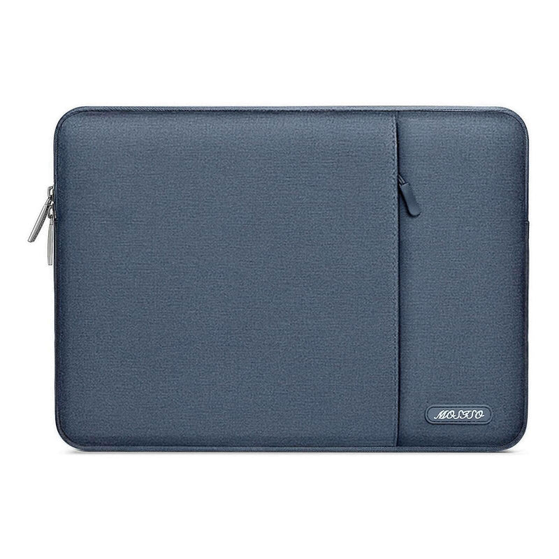 MOSISO Laptop Sleeve Bag Compatible with MacBook Air/Pro, 13-13.3 inch Notebook, Compatible with MacBook Pro 14 inch M3 M2 M1 Chip Pro Max 2024-2021, Polyester Vertical Case with Pocket, Haze Blue 13.3 inch