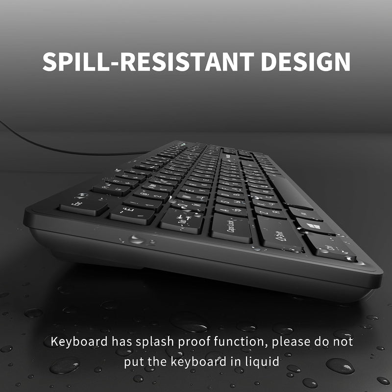 Hebrew English Keyboard USB Wired - 104 Keys Full-Size Laser Letter | Bilingual Keyboard(Not Fading Character) with Number Pad for PC Desktop Computer - for Hebrew Speakers, Jewish School