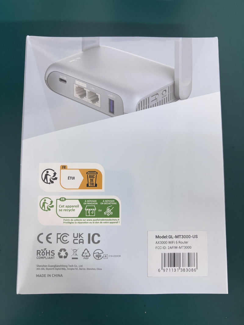 GL.iNet GL-MT3000 (Beryl AX) Portable Travel Router, Pocket Wi-Fi 6 Wireless 2.5G Router, Portable VPN Routers WiFi for Travel, Public Computer Routers, Business, Moblie/RV/Cruise/Plane 1