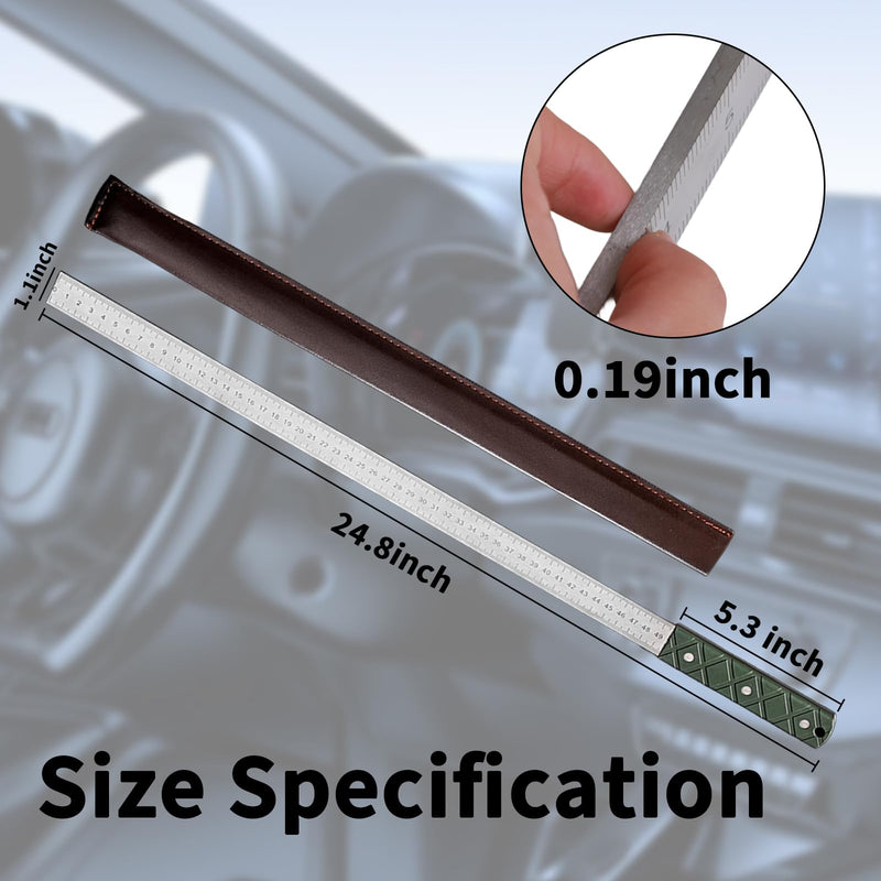 Heavy Duty Ruler 20 Inch & 50cm Handheld self-Defense Ruler with Metric Markings for Construction Office DIY (5mm) Thick