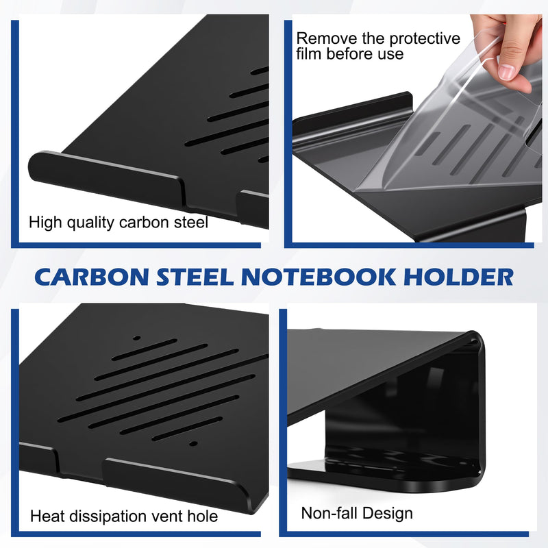 Acrylic Laptop Stand, Portable Ventilated Riser 11-17 Inch | Black Silm Acrylic Design, 7 Ventilation Slots, Ergonomic Viewing Angle, Lightweight Portable Structure